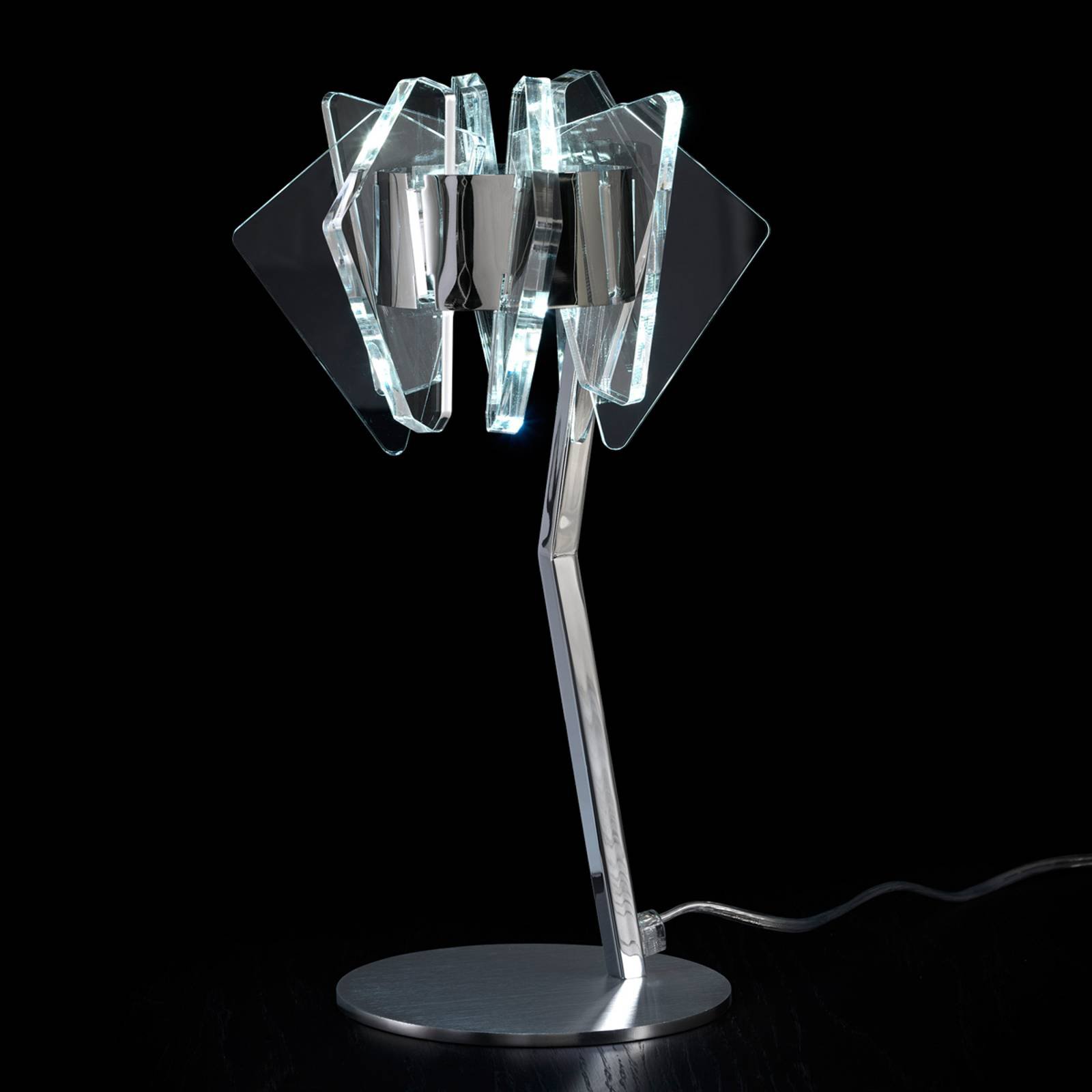 EOS - moderne LED-bordlampe med glassdekorasjon