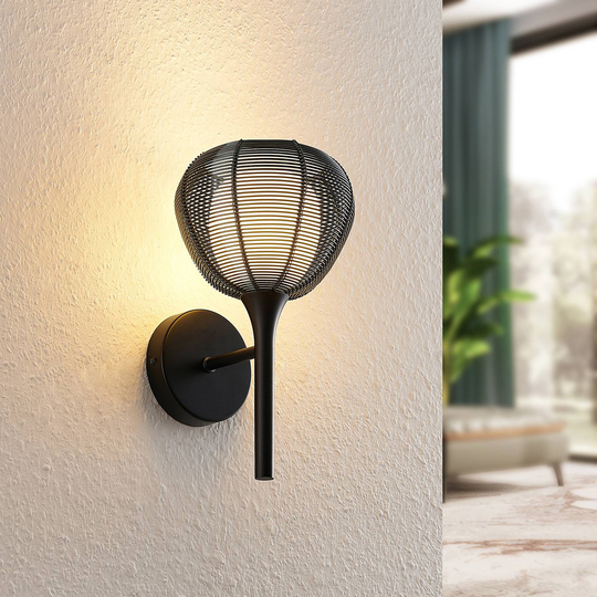 Lucande Tetira bur-vegglampe, svart