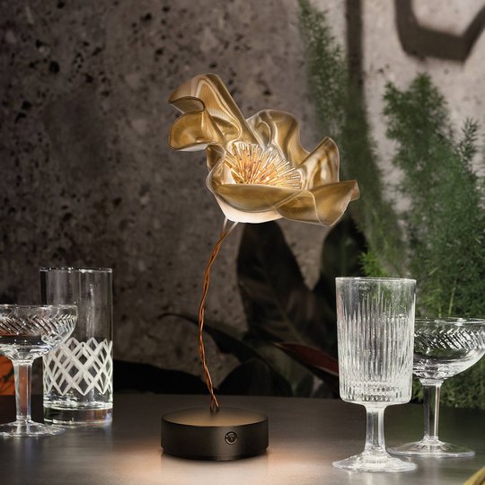 Slamp Lafleur LED-bordlampe, batteri, fløyel