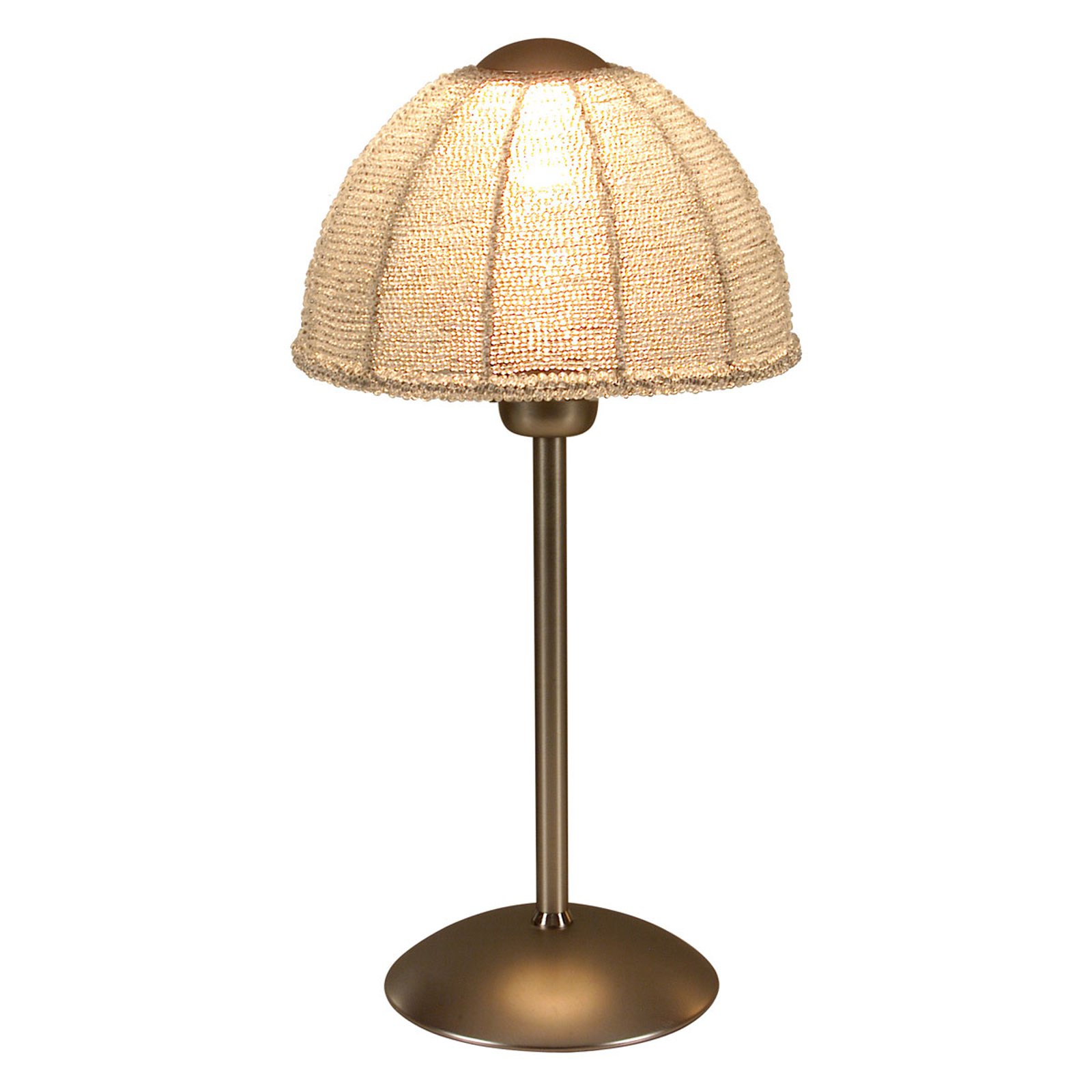 Bordlampe Pearl med rund skjerm hvit