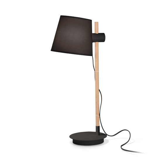 Ideal Lux Axel-bordlampe med tre, svart/naturlig