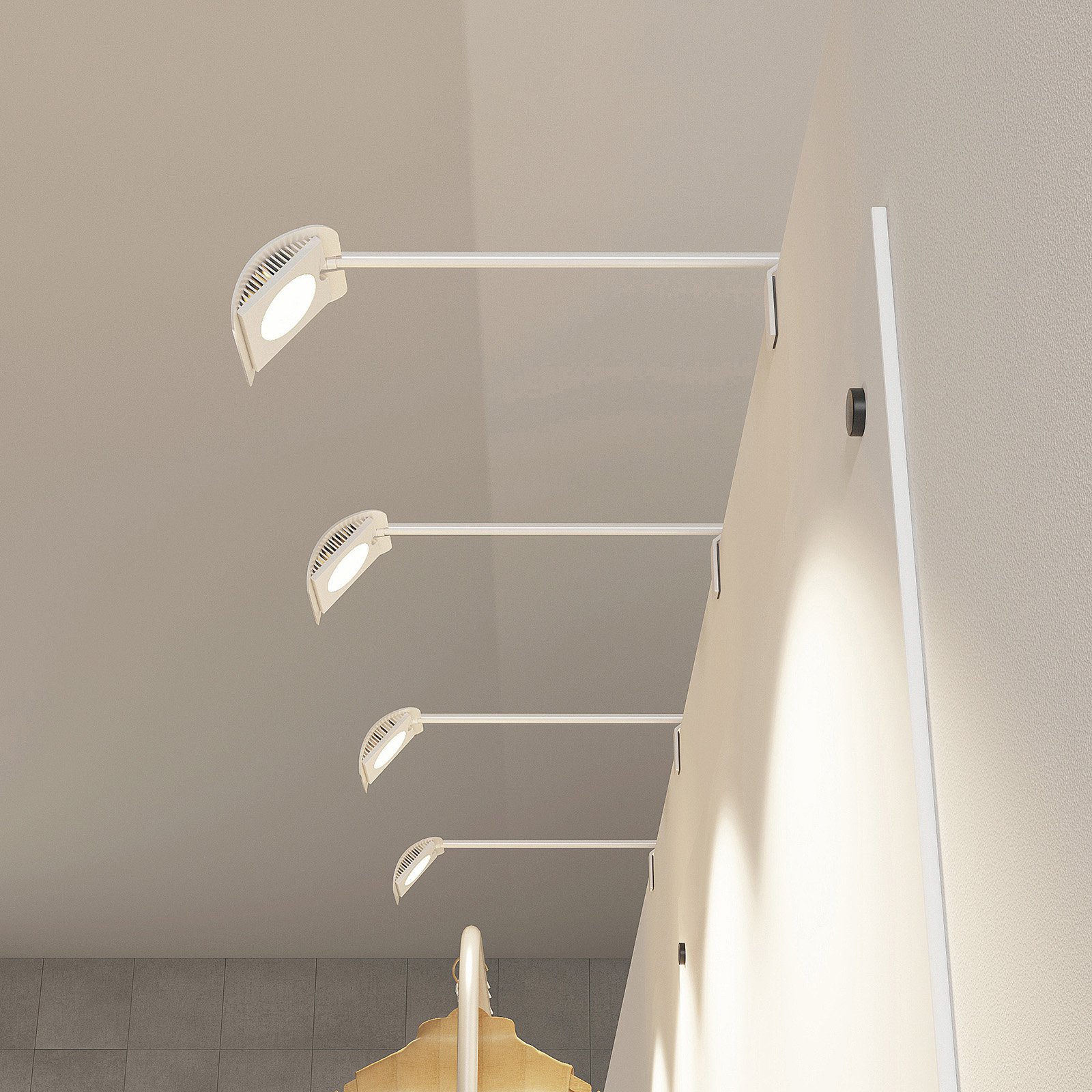 Arcchio Macey LED-klemmelampe, hvit