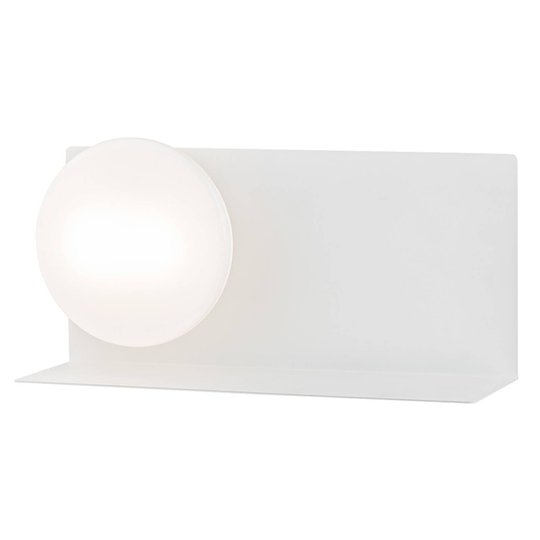 LED-vegglampe Clark med kuleglasskjerm, hvit