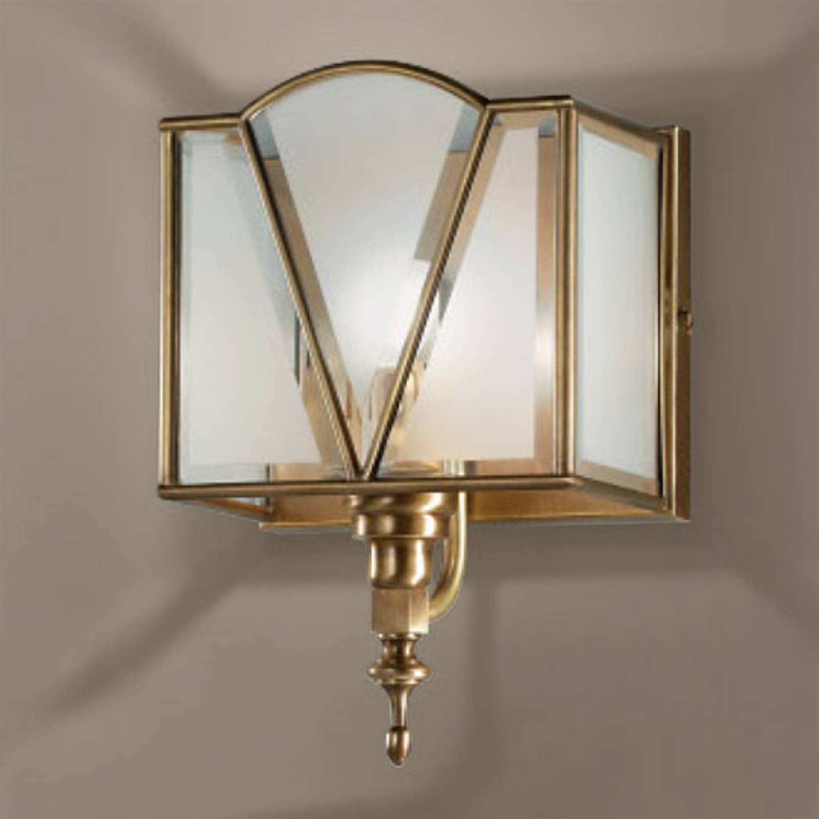 Tiltalende Classic vegglampe i brunert