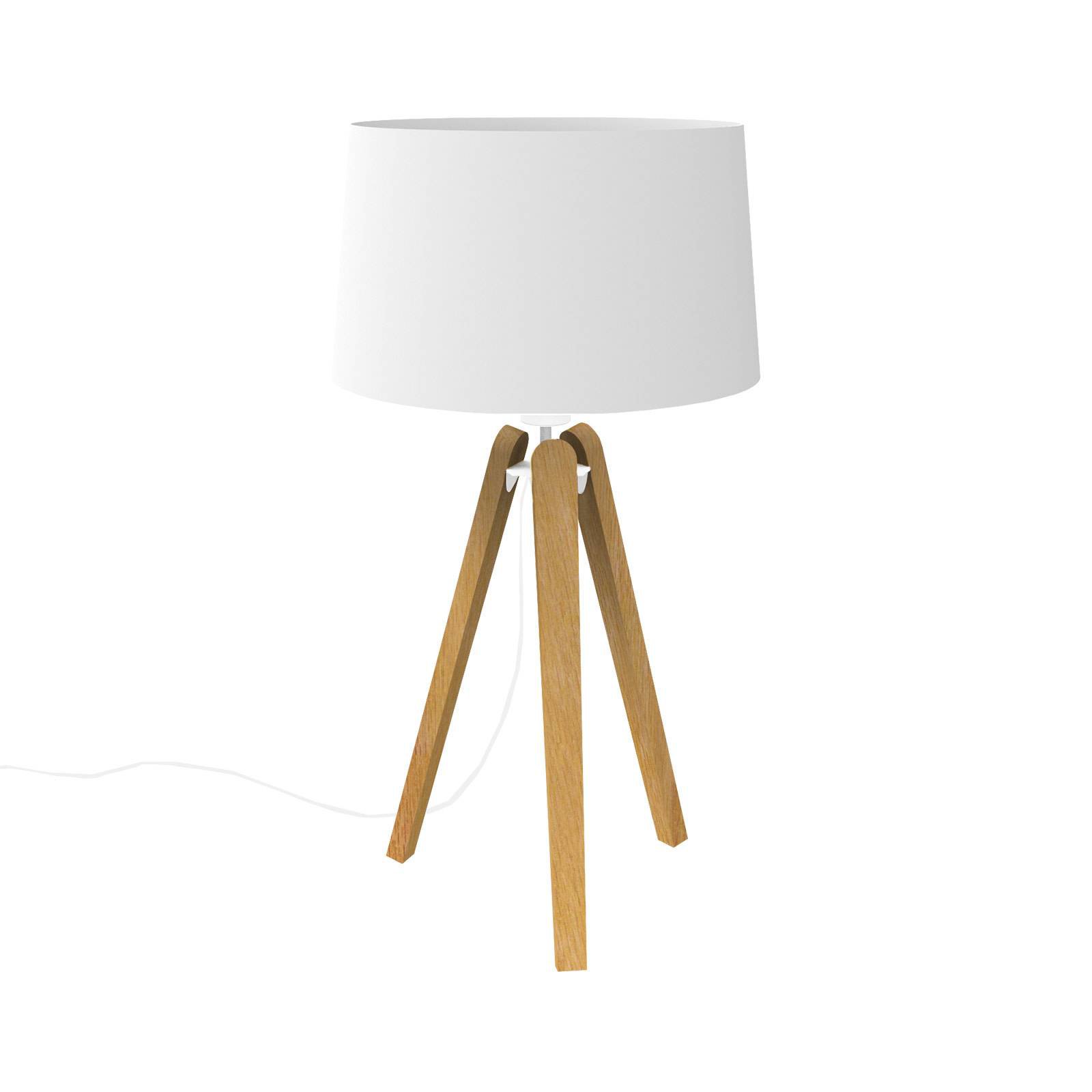 Essence LT bordlampe i tre og tekstil, hvit