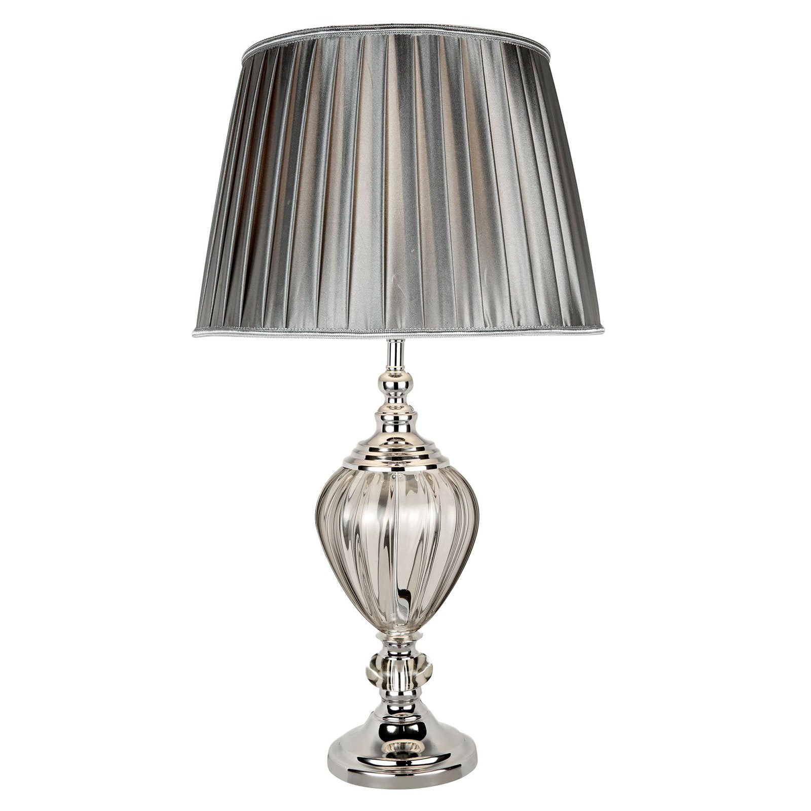 Bordlampe Greyson med tekstilskjerm i grå