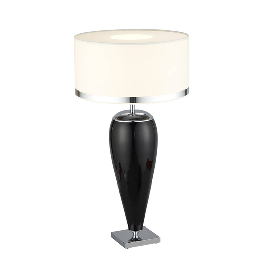Bordlampe Lund i hvit og svart, høyde 60 cm