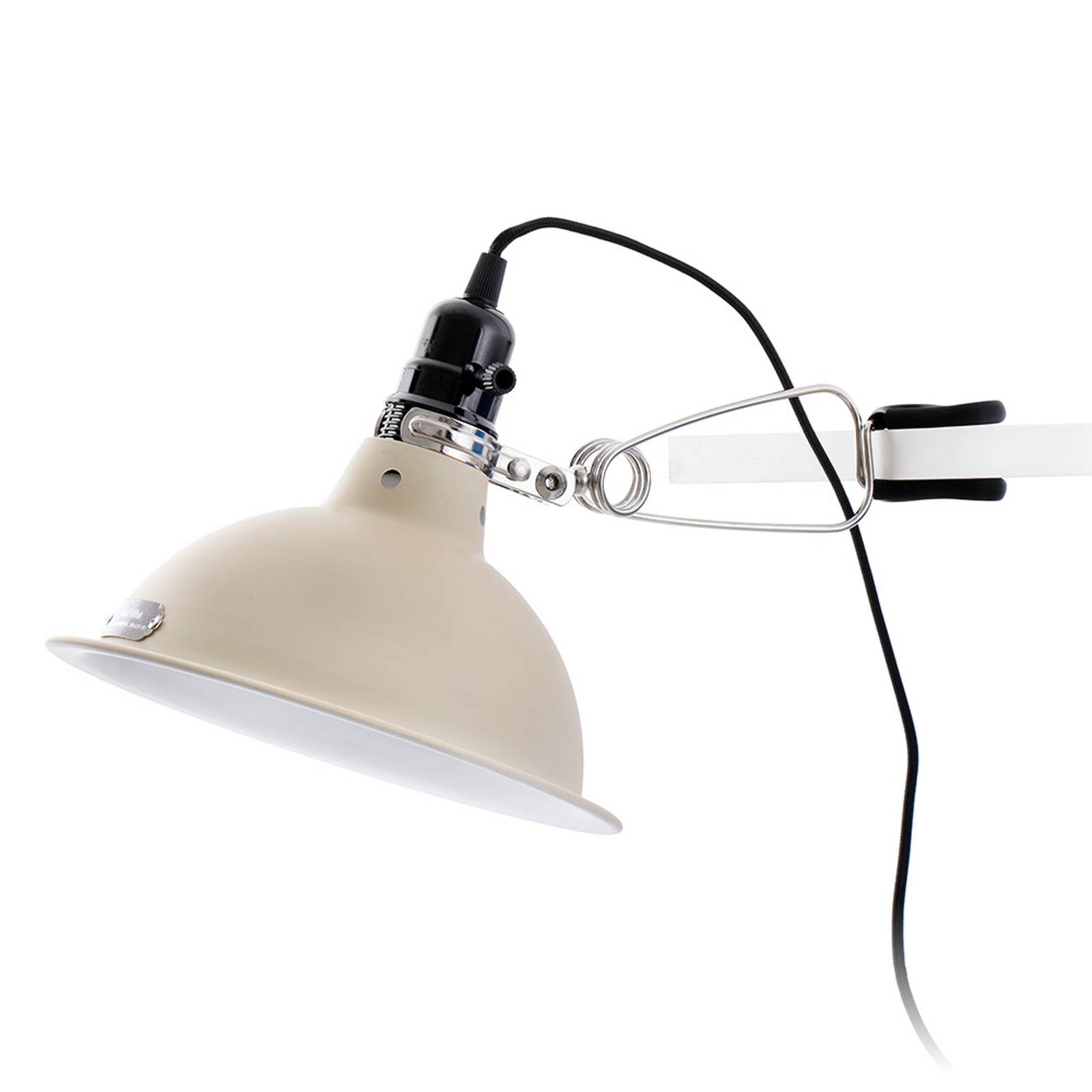 Industrielt utseende - klemmelampe Pepper beige