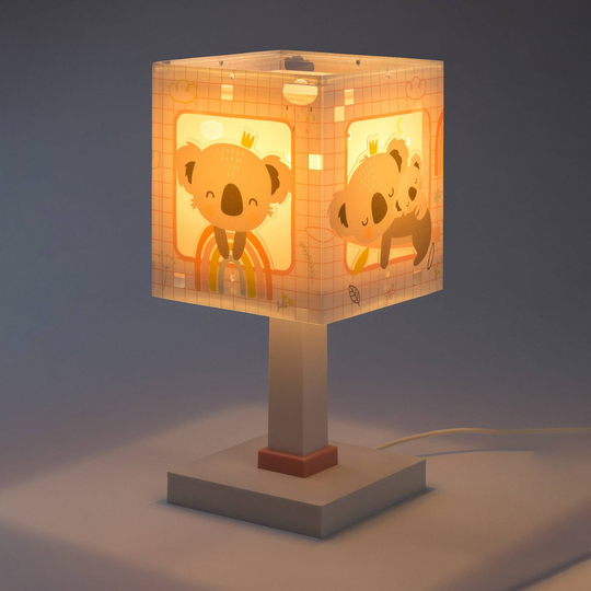 Bordlampe til barnerom Koala, rosa