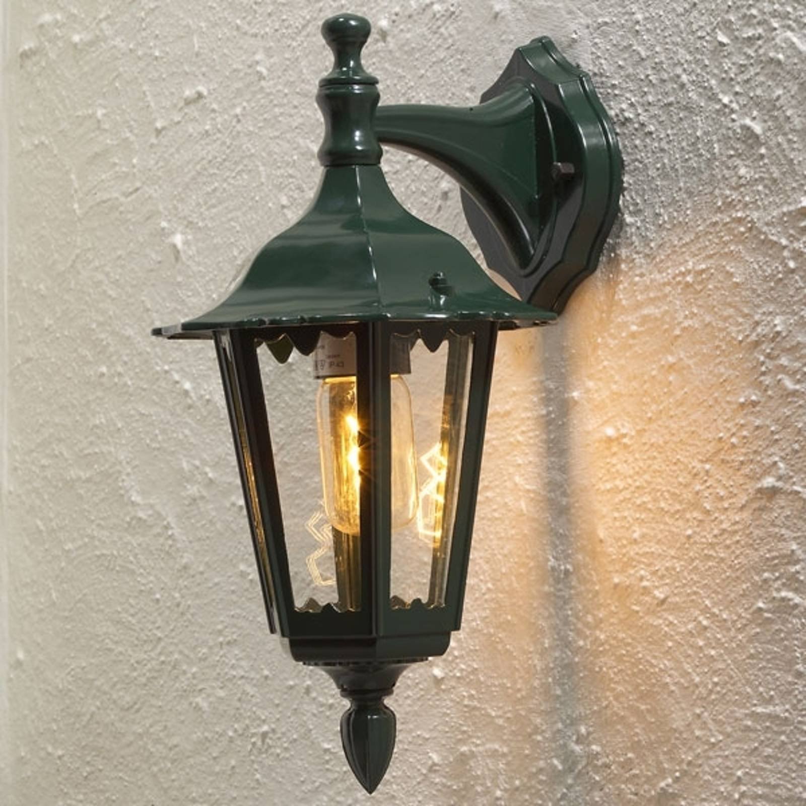 Utendørs vegglampe Firenze, hengende, 36cm, grønn