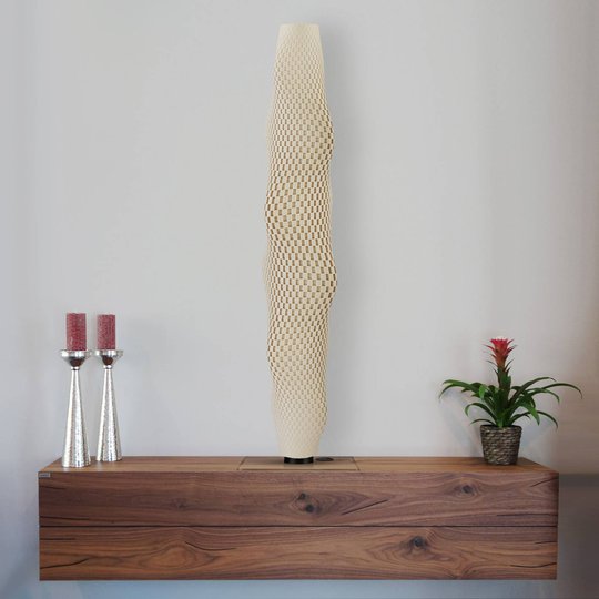 LED-gulvlampe Flechtwerk Kaktus, 75 cm, beige