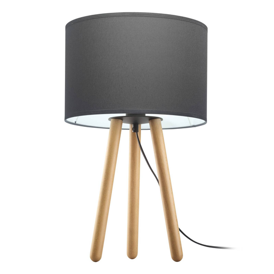 Bordlampe Tokyo, tripod av tre, furu/grafitt