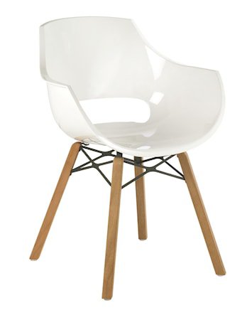 Opal Stol Iroco Hvit/Natur Polykarbonat/Iroco 55 x 81 x 55