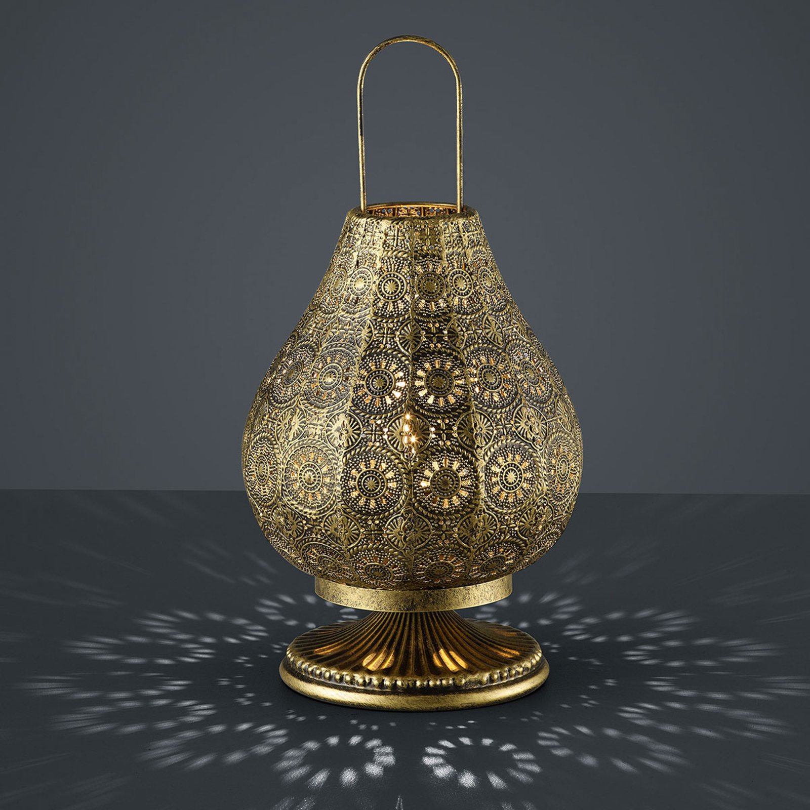 Jasmin - bordlampe i orient-design, antikk messing