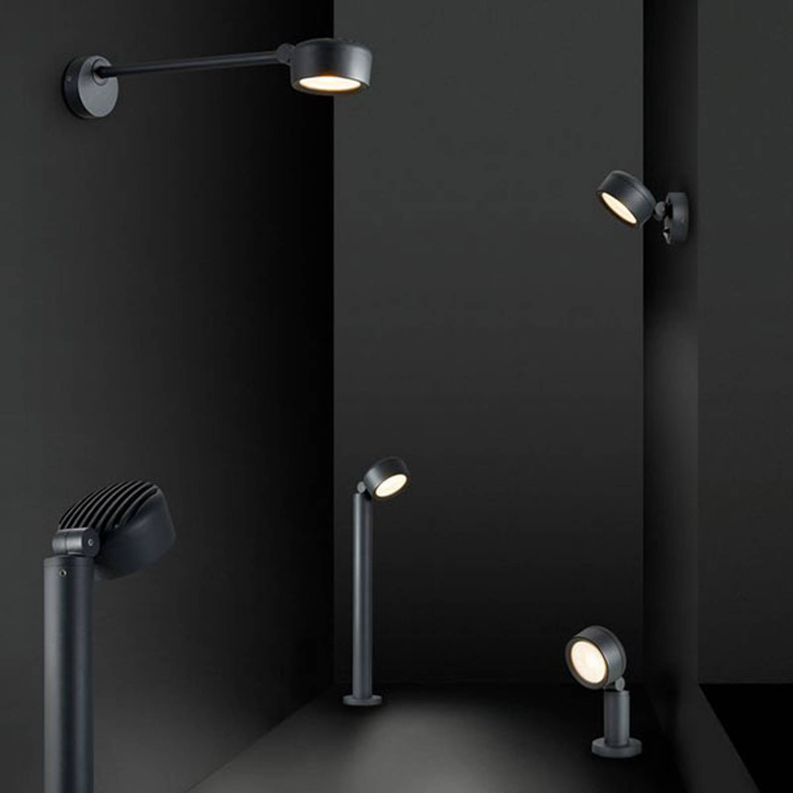 SLV Eskina D utvendig LED-vegglampe, justerbar