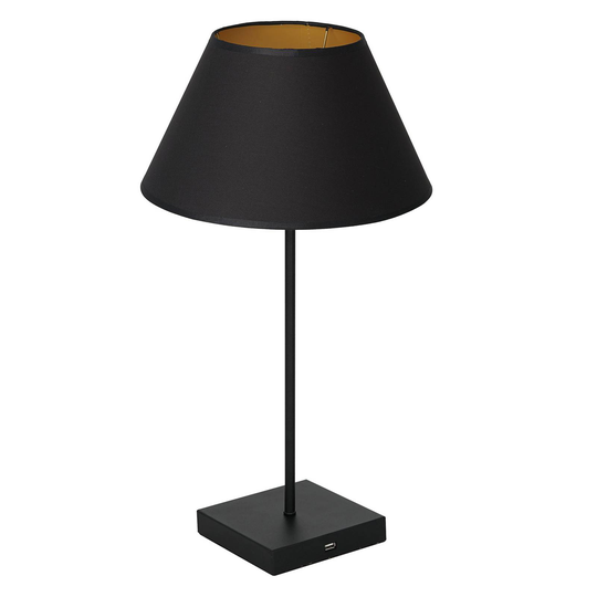 Bordlampe Table, skjerm konisk svart-gull