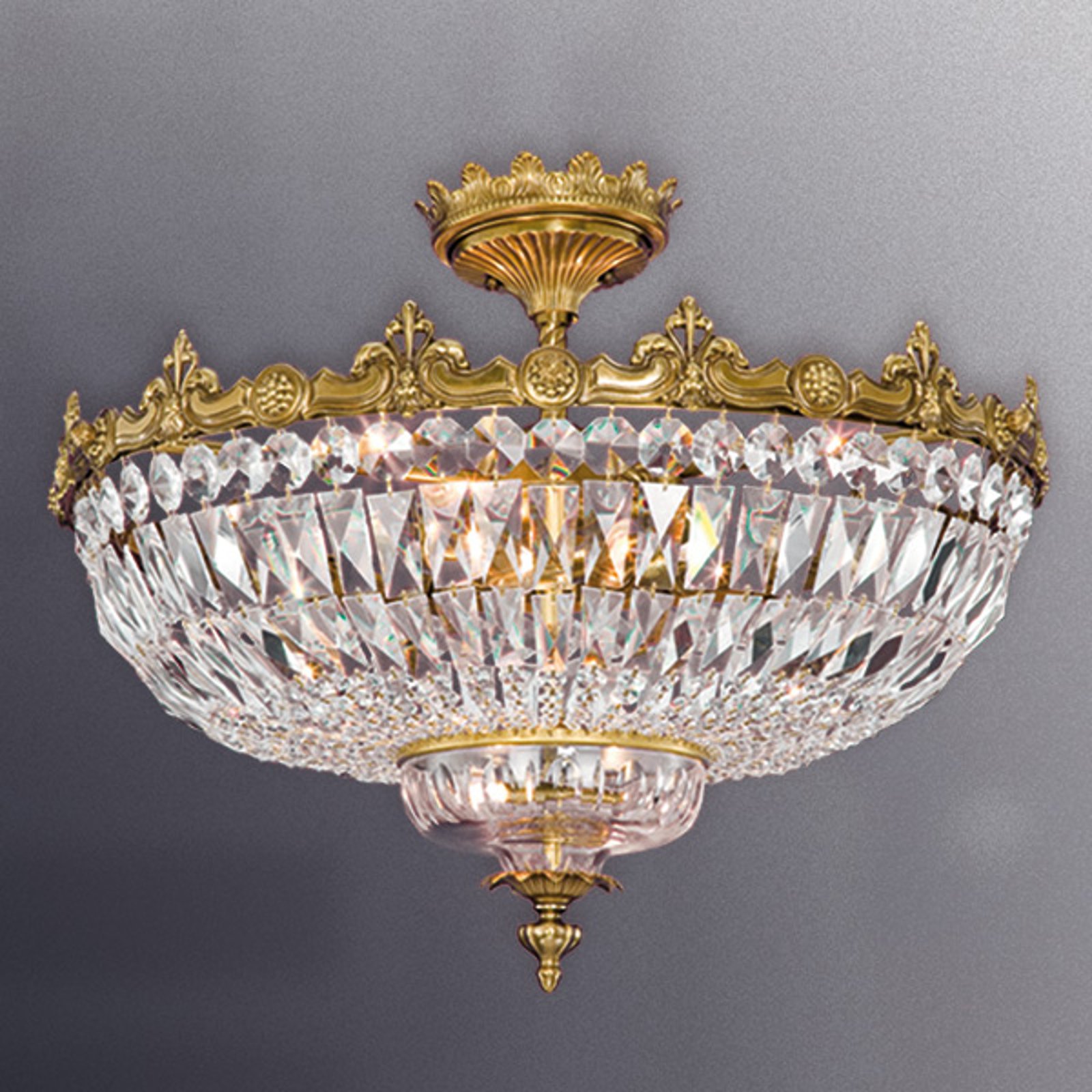 Taklampe Stephanie messing