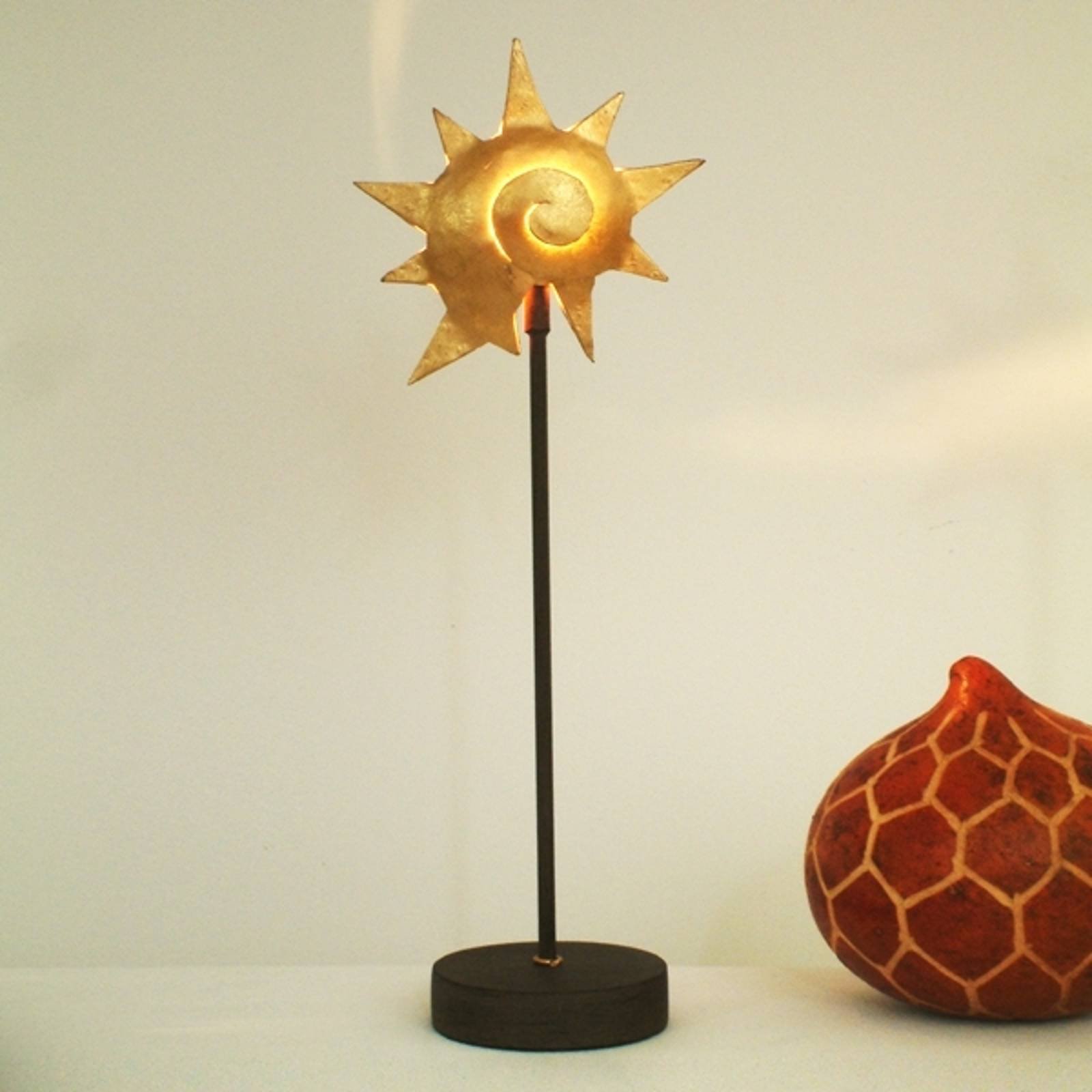 Attraktiv bordlampe STERNSCHNECKE GOLD - jern