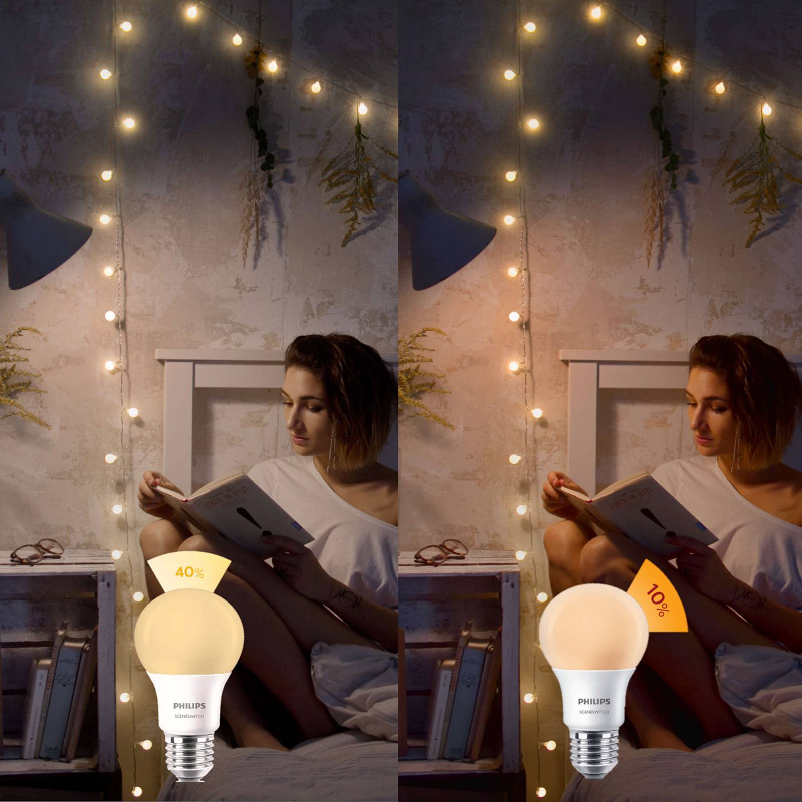 E27 8 W 827 LED-pære sceneswitch matt