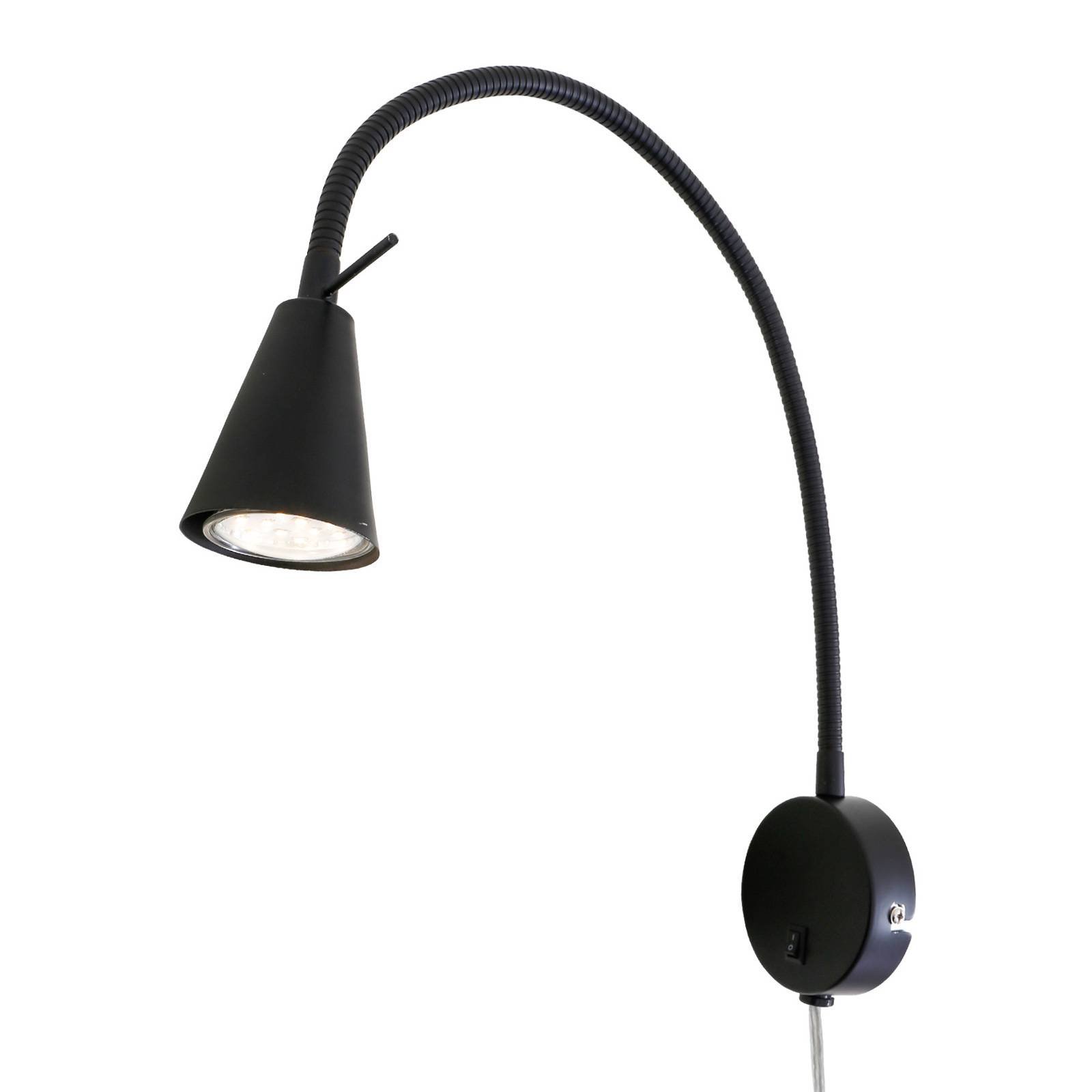 LED-vegglampe 2082 med veggelement, svart
