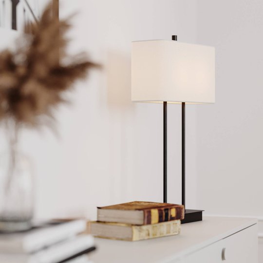 By Rydéns Luton bordlampe, hvit/svart, 56 cm