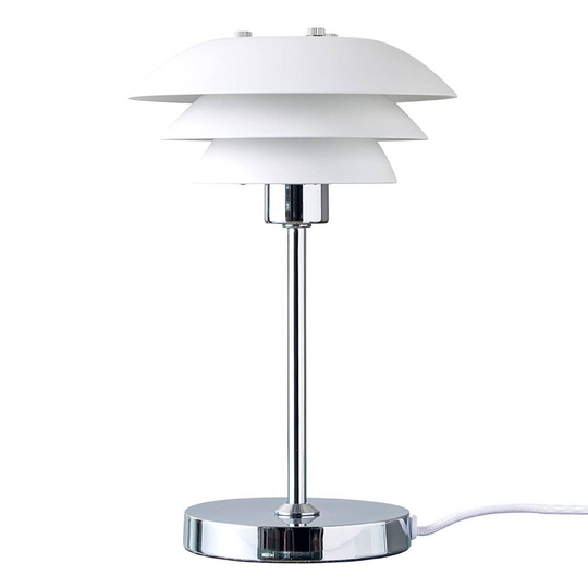 Dyberg Larsen DL16 bordlampe metall hvit