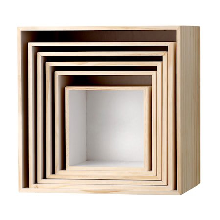 Displayhylle Hvit Keisertre 6-pakk