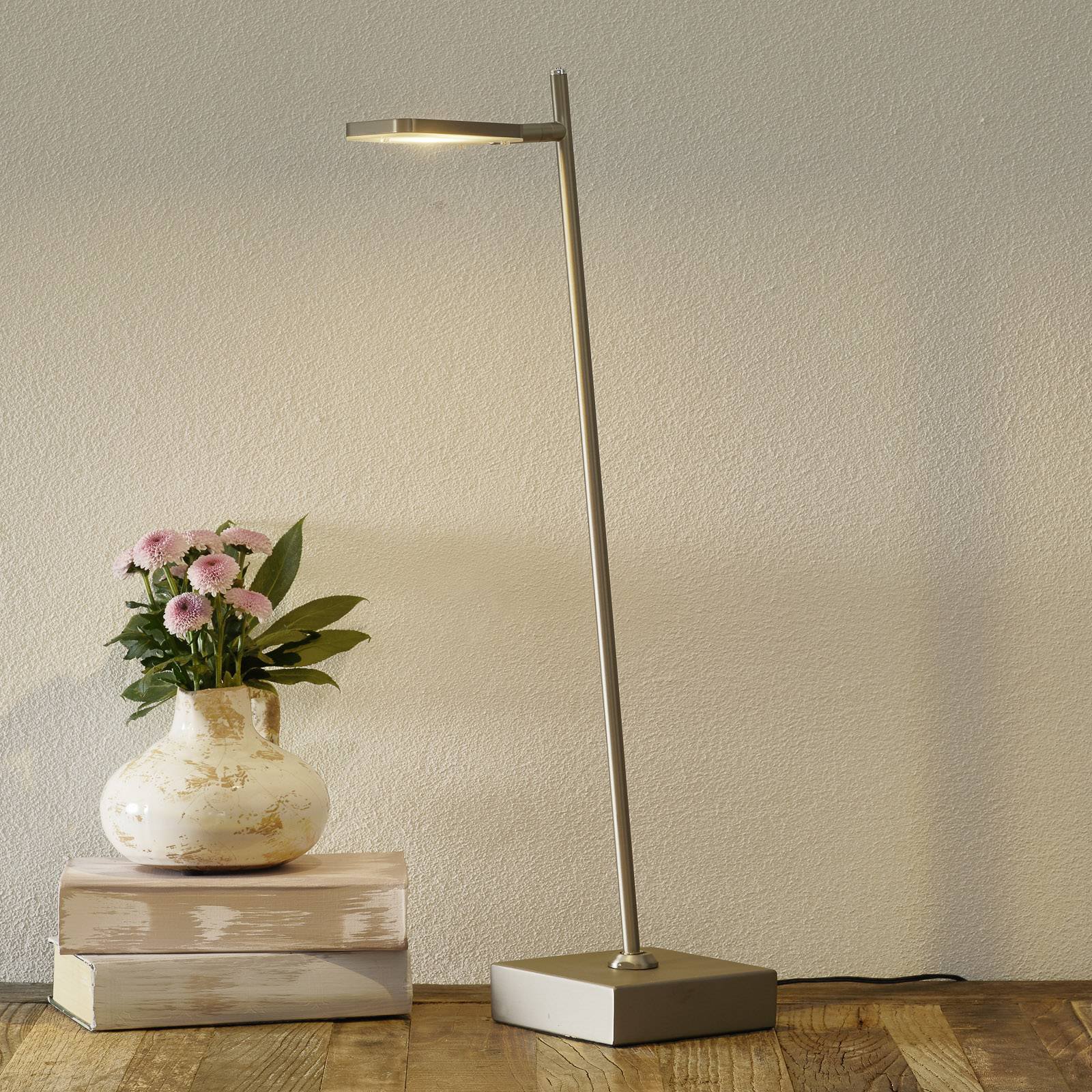 LED-bordlampe block, dimbar, stålfarget