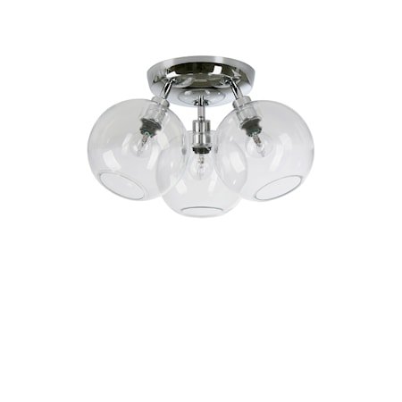 Gloria Plafond Krom/Klart Glass 33 cm