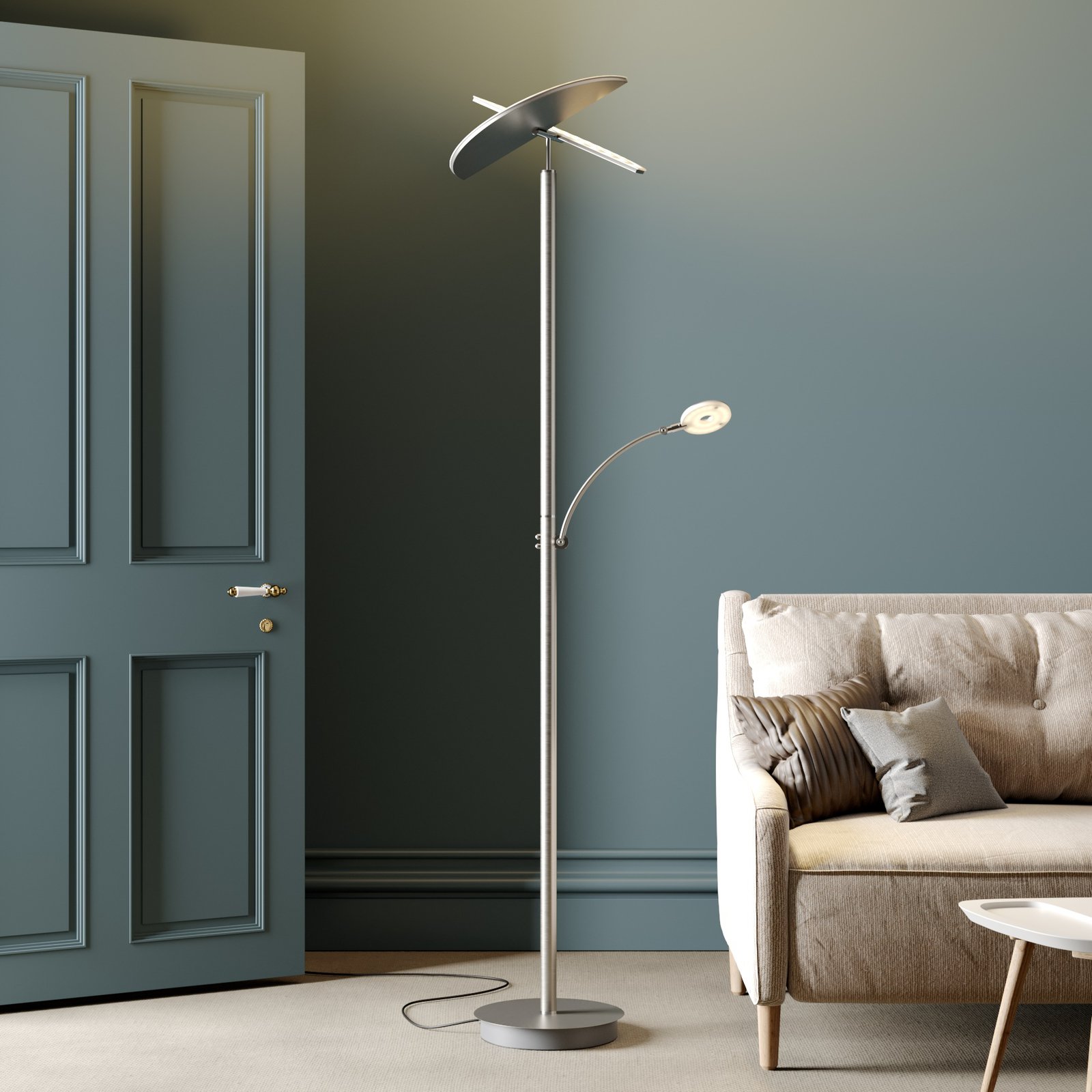 Lucande LED-uplight Anniki, nikkel