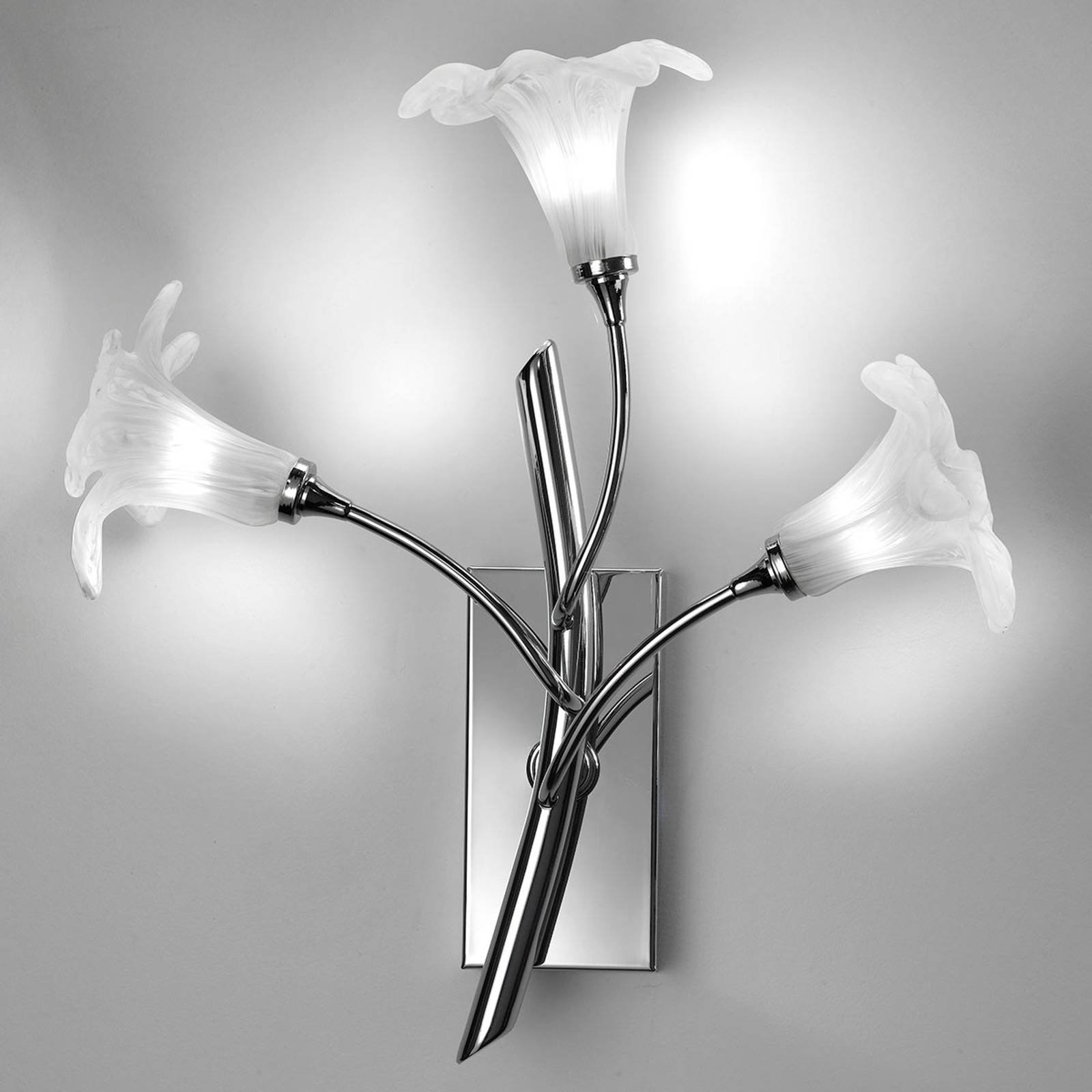 Vegglampe 7142, 3 lyskilder, krom/klar