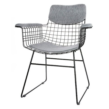 Wire Stol med armlener Grå
