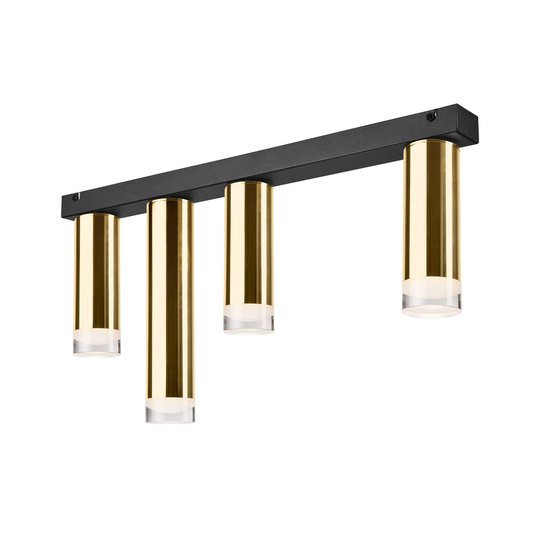Taklampe Shine, 4 lyskilder, lang, gull