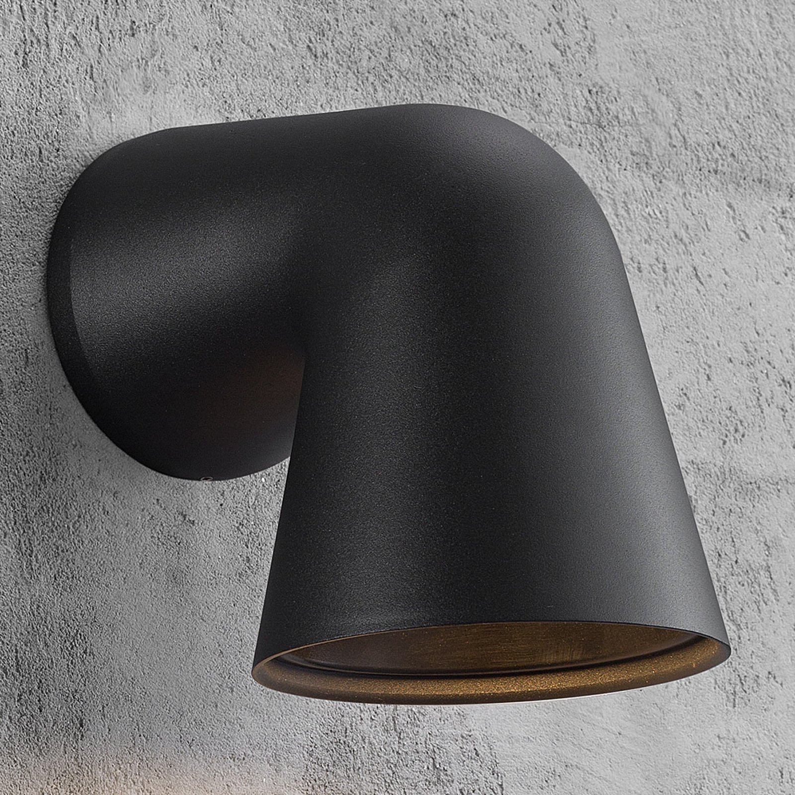 Moderne utendørs vegglampe Front i svart