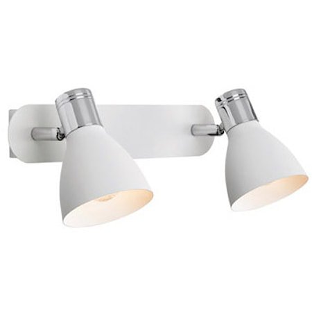 Huseby Vegglampe 2 Lys Krom/Hvit