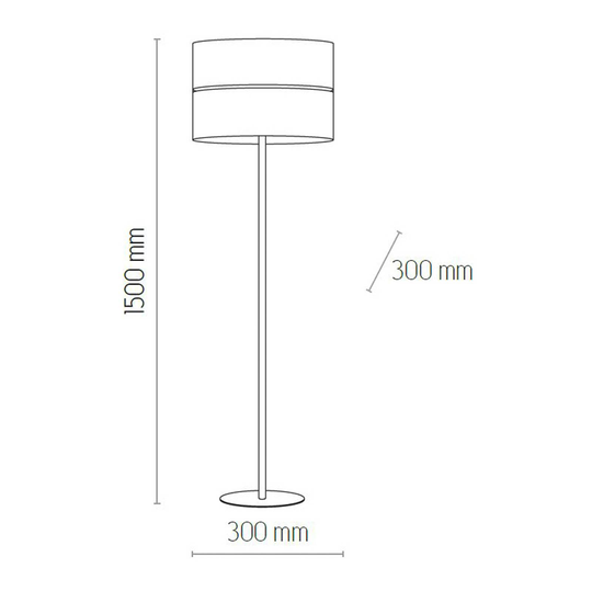 Gulvlampe Linobianco, skjerm av tøy og jute
