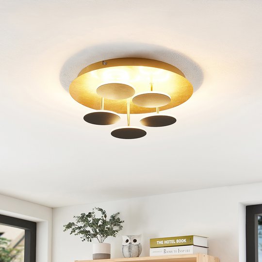 Lindby Casni LED-taklampe med, svart-gull