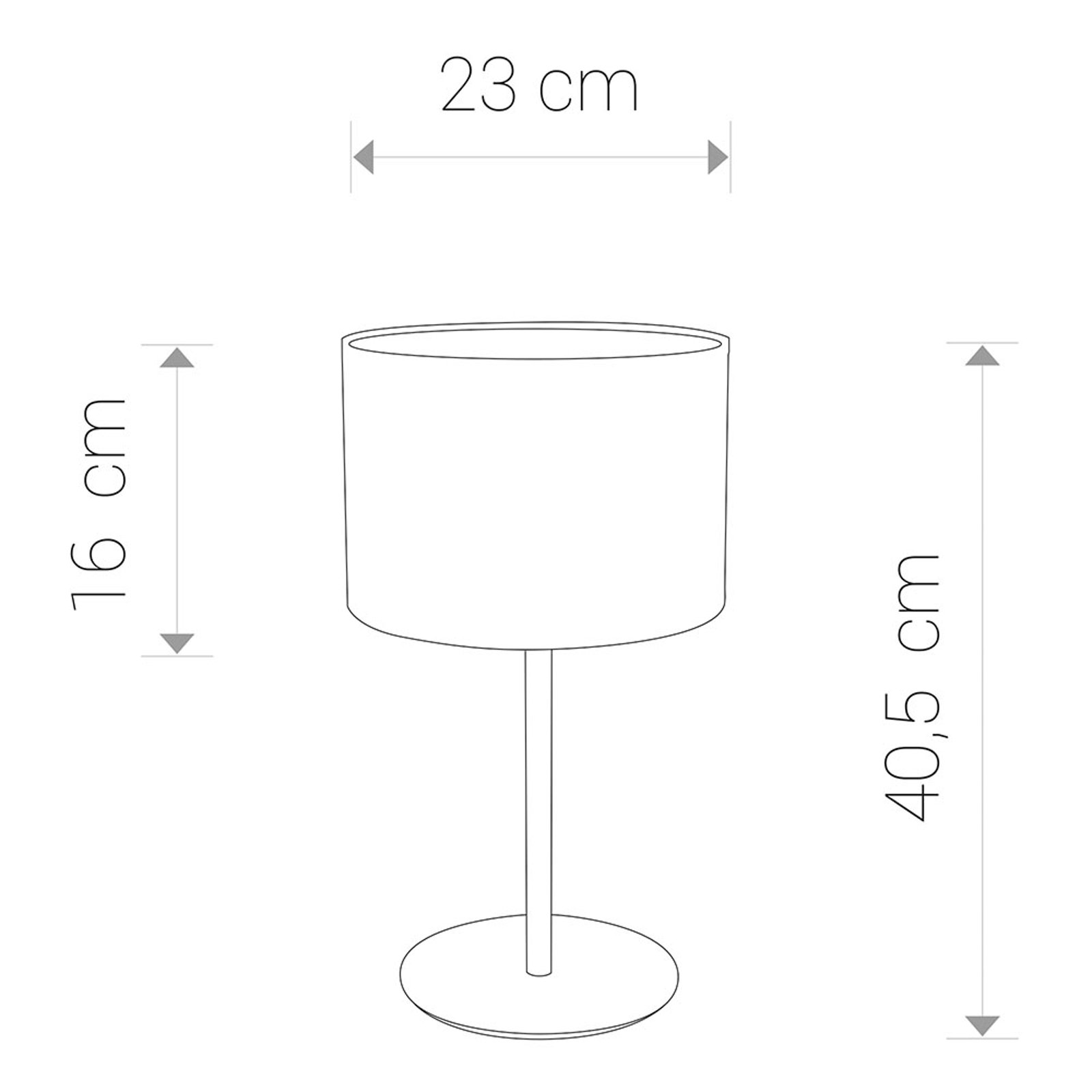 Bordlampe Alice med tekstilskjerm, grå