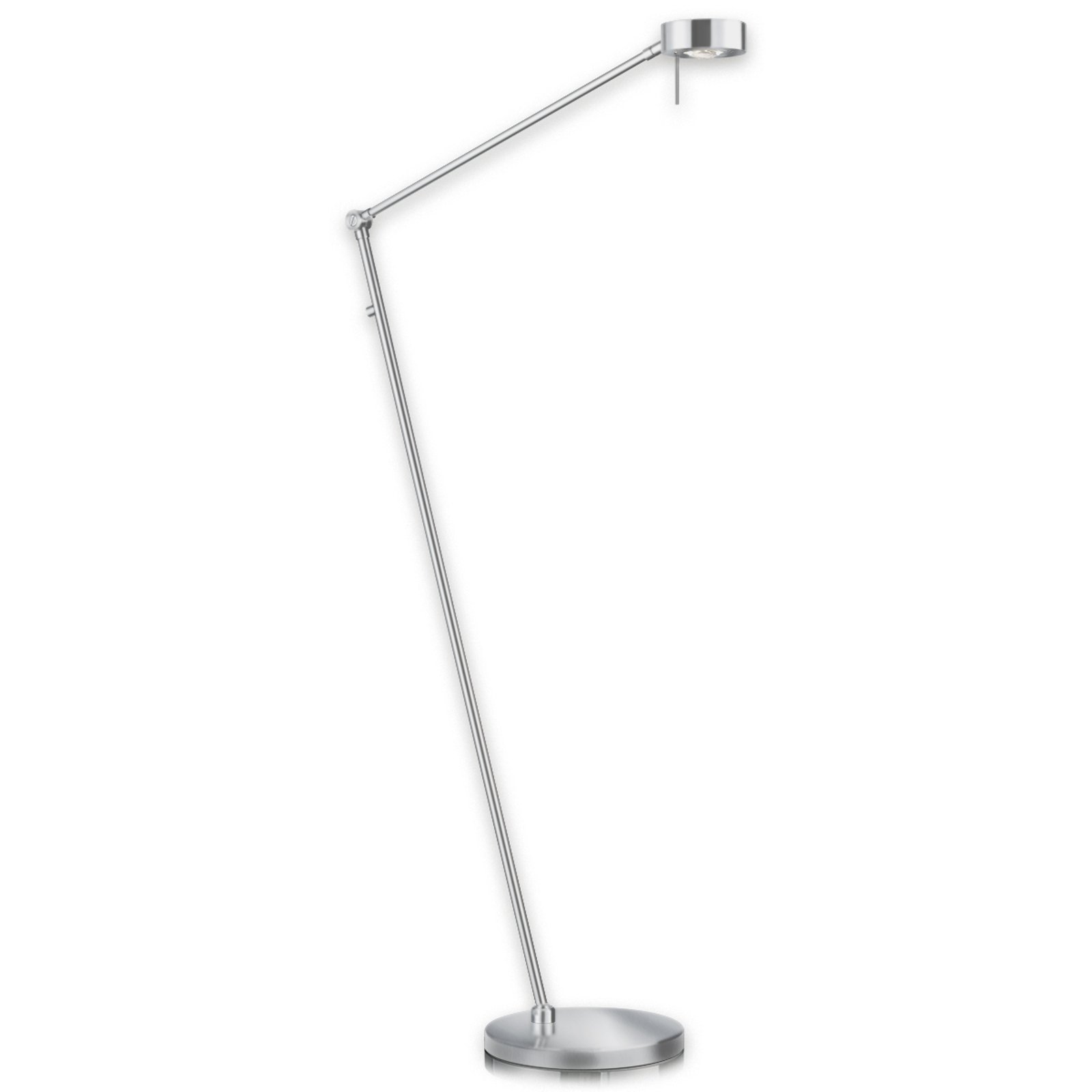 Slank LED-gulvlampe Elegance, 3 dreieledd, nikkel