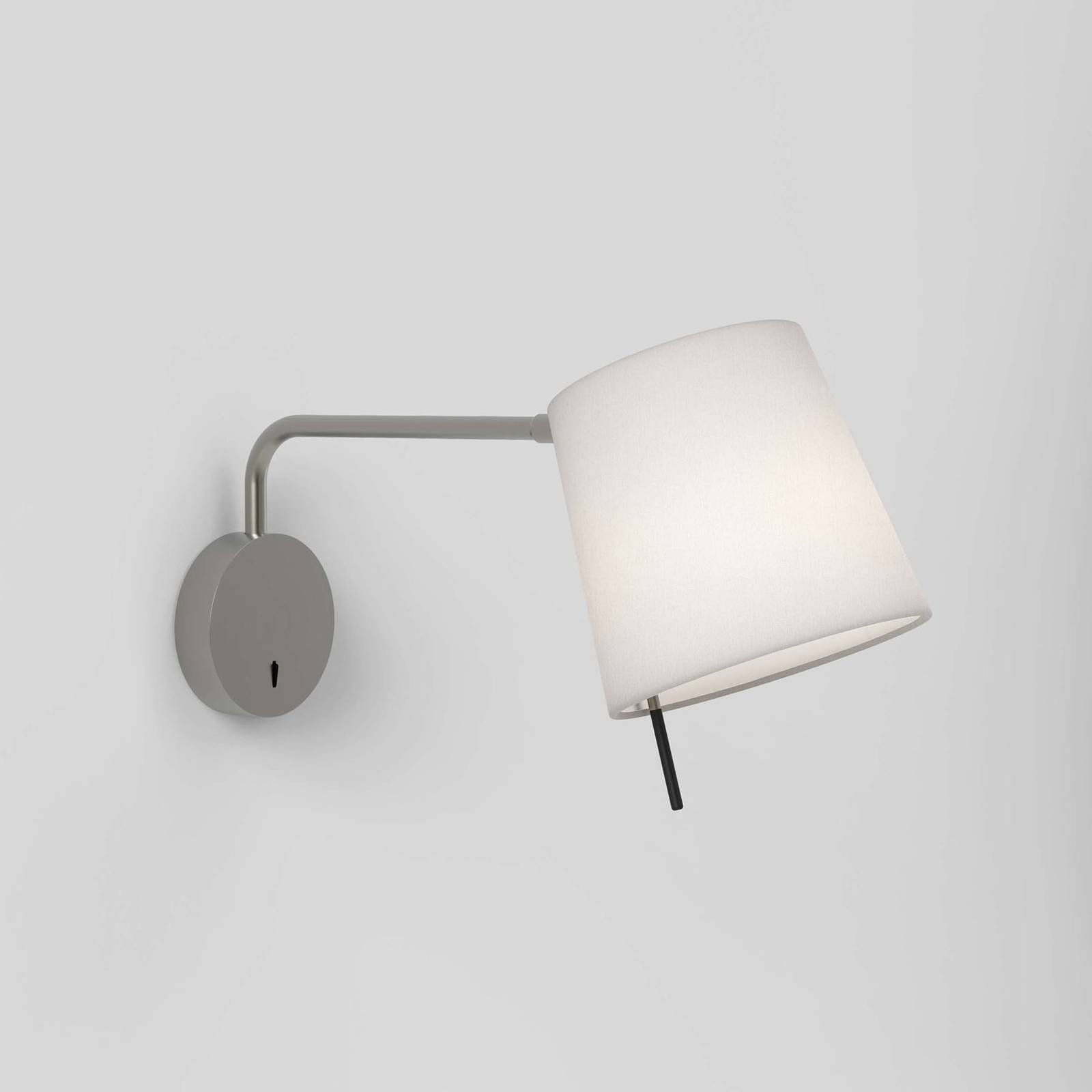 Vegglampe Mitsu Swing, nikkel, elfenben skjerm
