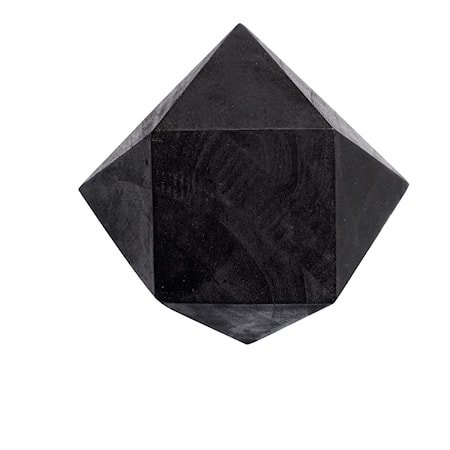 Knopp Diamant M Svart Gjenbrukt Teak 12,5x12,5 cm