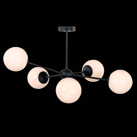 Taklampe Dori, 5 lyskilder, svart