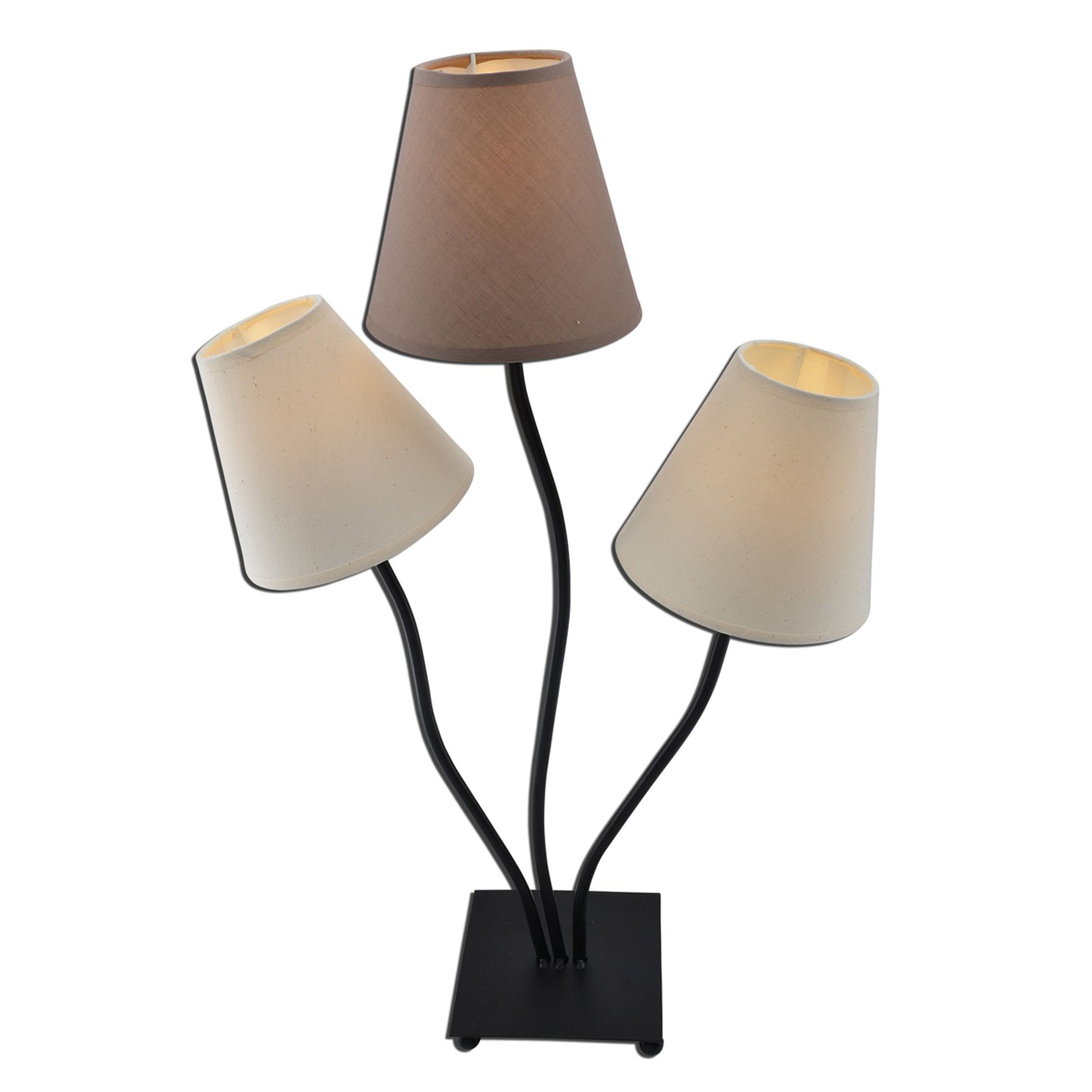 Twiddle - bordlampe i brunt med tre lys