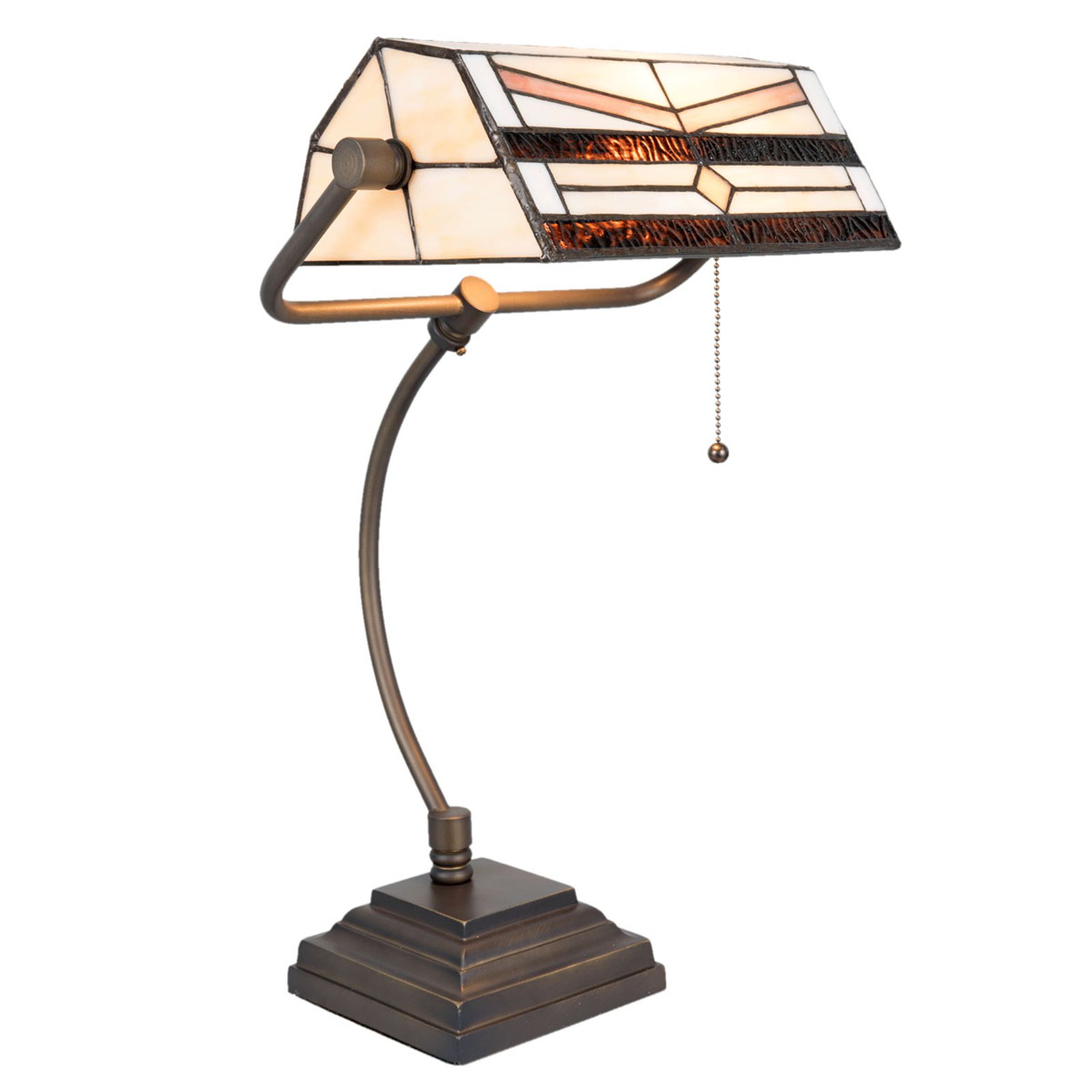 5193 skrivebordslampe i Tiffany-design, krem
