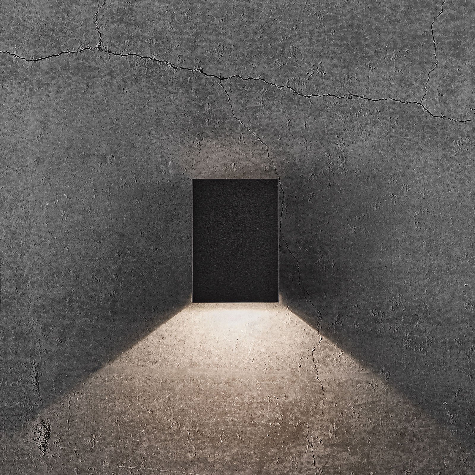 Utendørs LED-vegglampe Fold 10 x 15 cm, svart