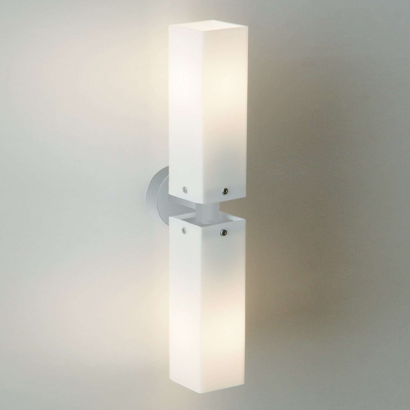 Dobbel vegglampe CUBE TWIN, nikkel matt