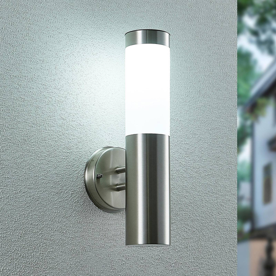 Lindby Sirita LED-solcellevegglampe rustfritt stål