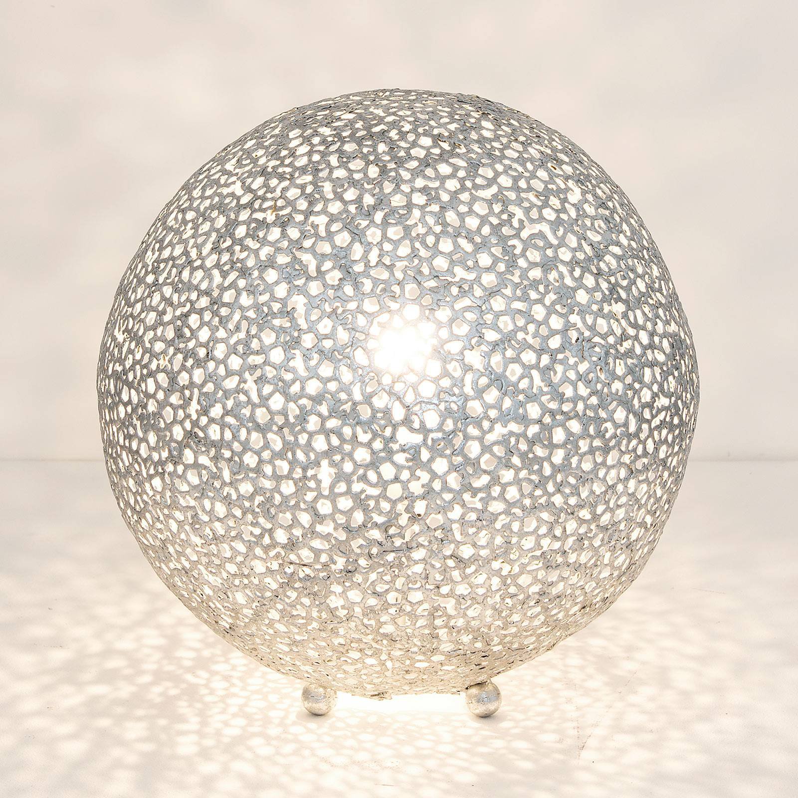 Bordlampe Lily Grande, Ø 43 cm, sølv