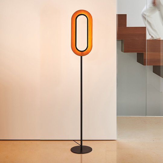 LZF Lens Oval gulvlampe svart/kirsebær 46 cm