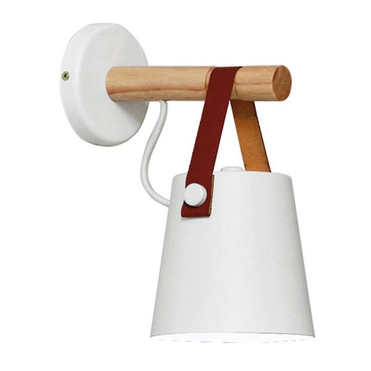 Vegglampe Vetra med stålskjerm, hvit